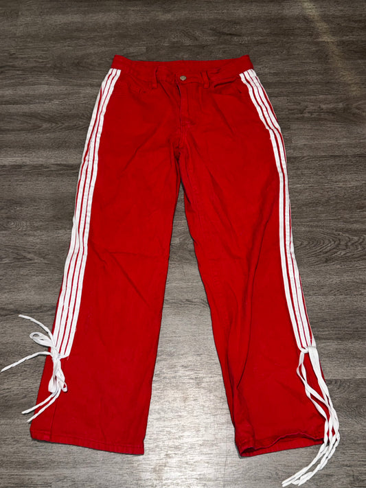 M Red/White Striped Demin